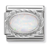 Nomination Composable Classic Link 330503/07 White Opal Stone in 925 Silver